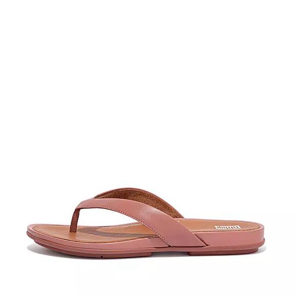 Sandales Entre-Doigts Femme Fitflop Gracie Cuir Rose (XOH370546)